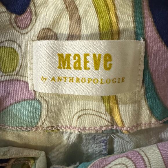 Anthropologie Maeve The Colette Cropped Wide Legged Pant Linen Blend Size 26 - Picture 6 of 9